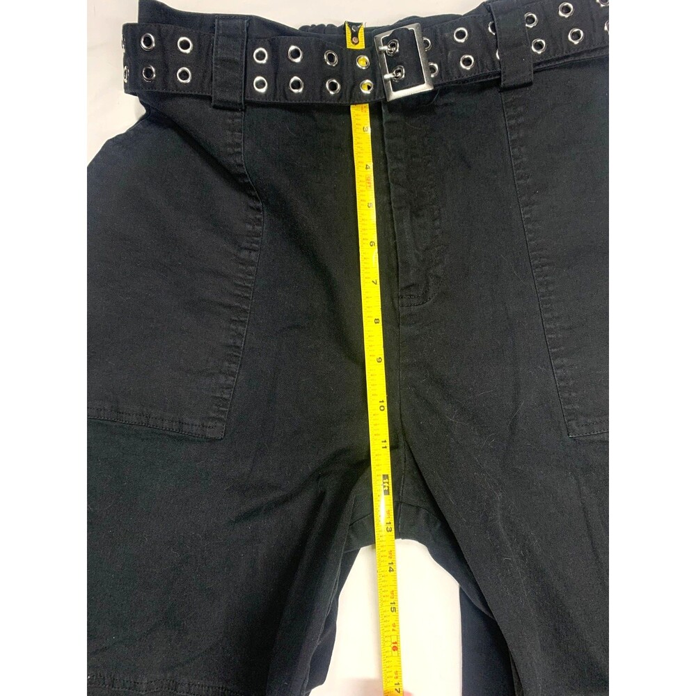 Dolls Kill Current Mood Black Wide Leg Buckle Cargo Pants Goth Grunge Size M - Picture 5 of 8